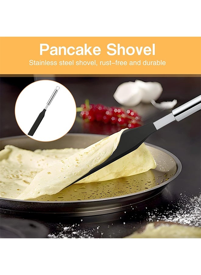 2PCS Crepe Spreader and Spatula Set Pancake Making Tools Crepe Pan Maker Batter Spreader Spatula Cake Turner Kitchen Utensils Stainless Steel Crepe Spreader Tool - Image 5